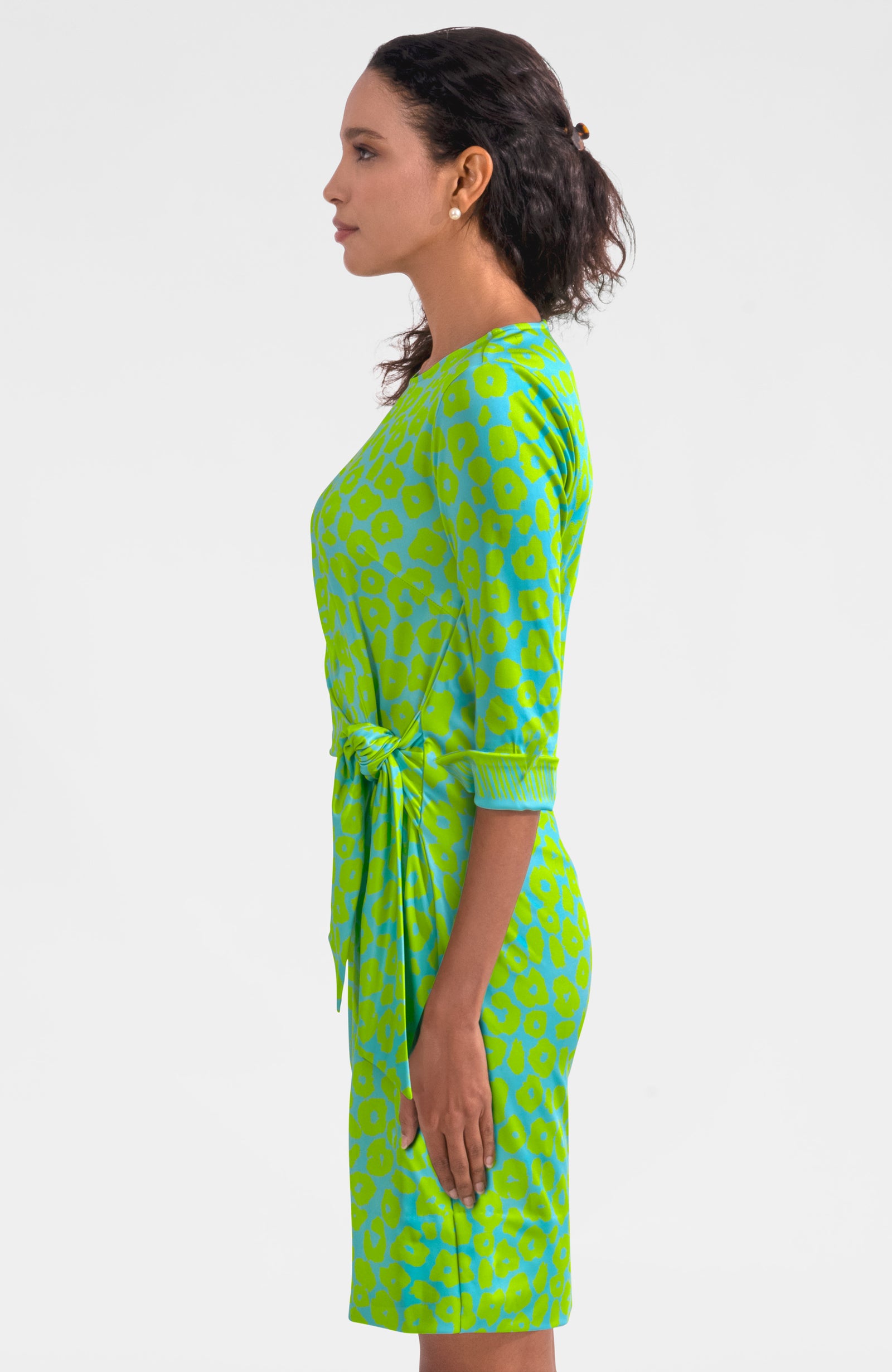 Cinch & Tie Dress - Me Jane Turquoise