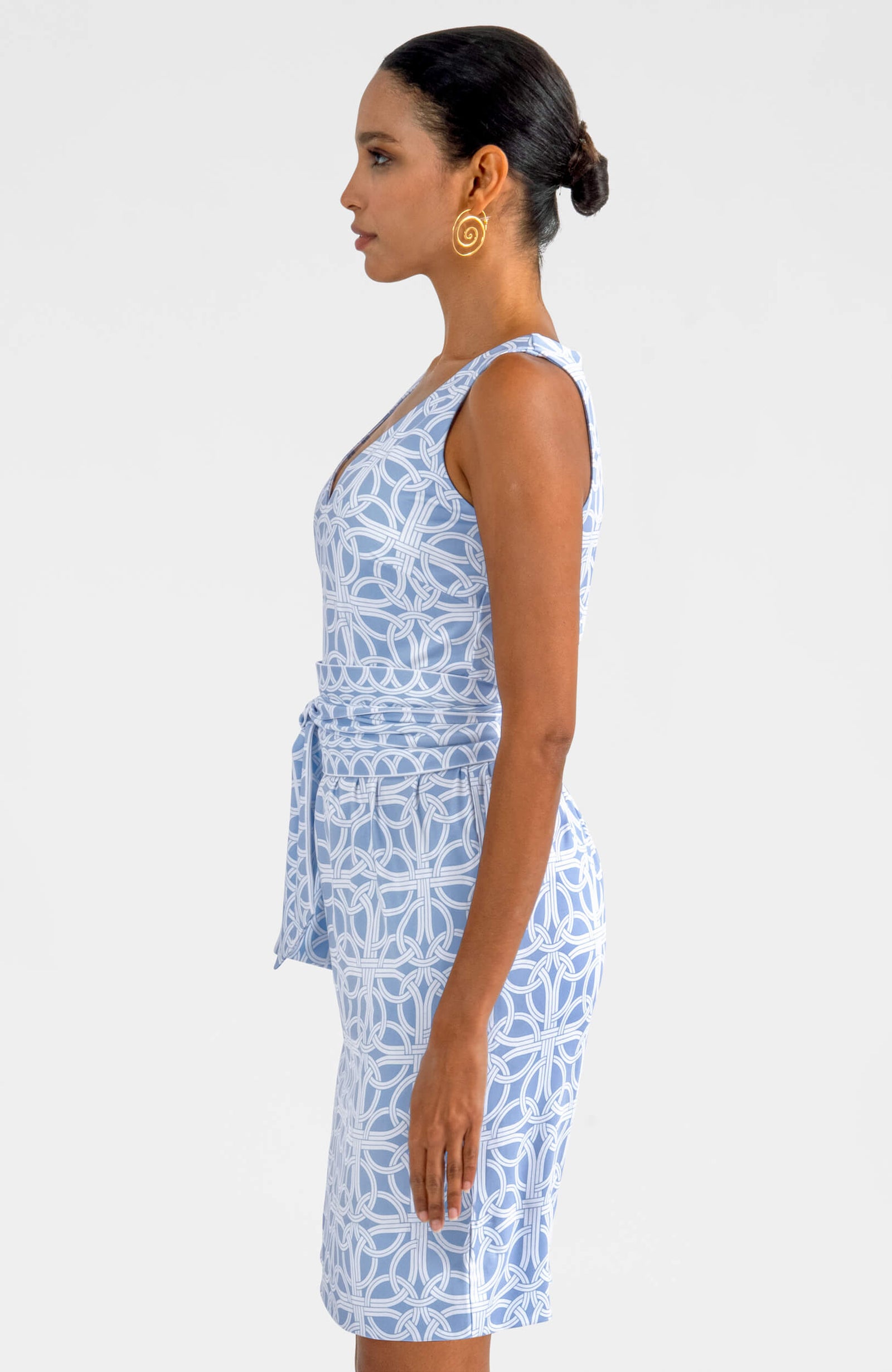 Jersey Date Night Dress - Ring Toss Periwinkle