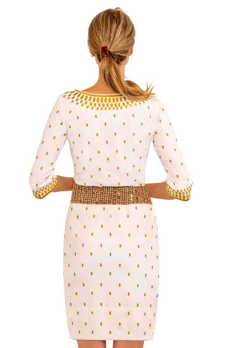 Jersey Embroidered Dress - Rocket Girl - Final Sale White Gold