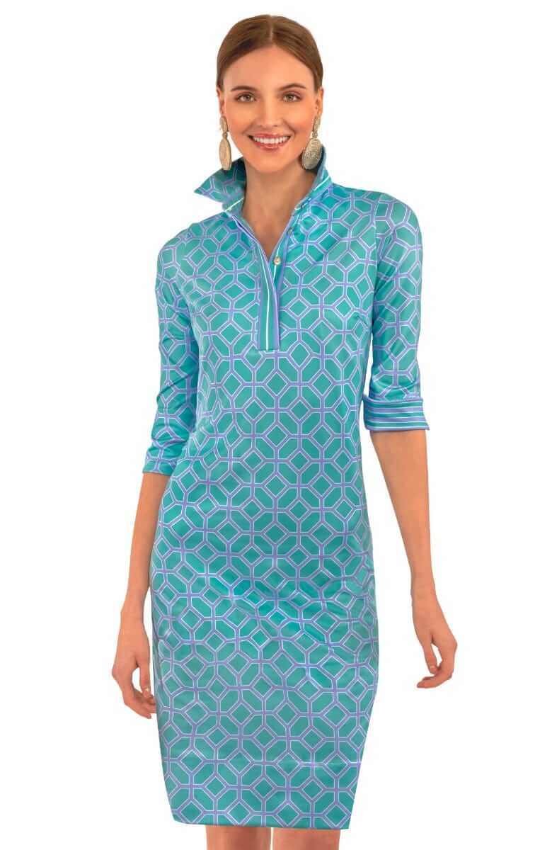 Jersey Everywhere Dress - Lucy In The Sky With Diamonds - Final Sale Turq Peri