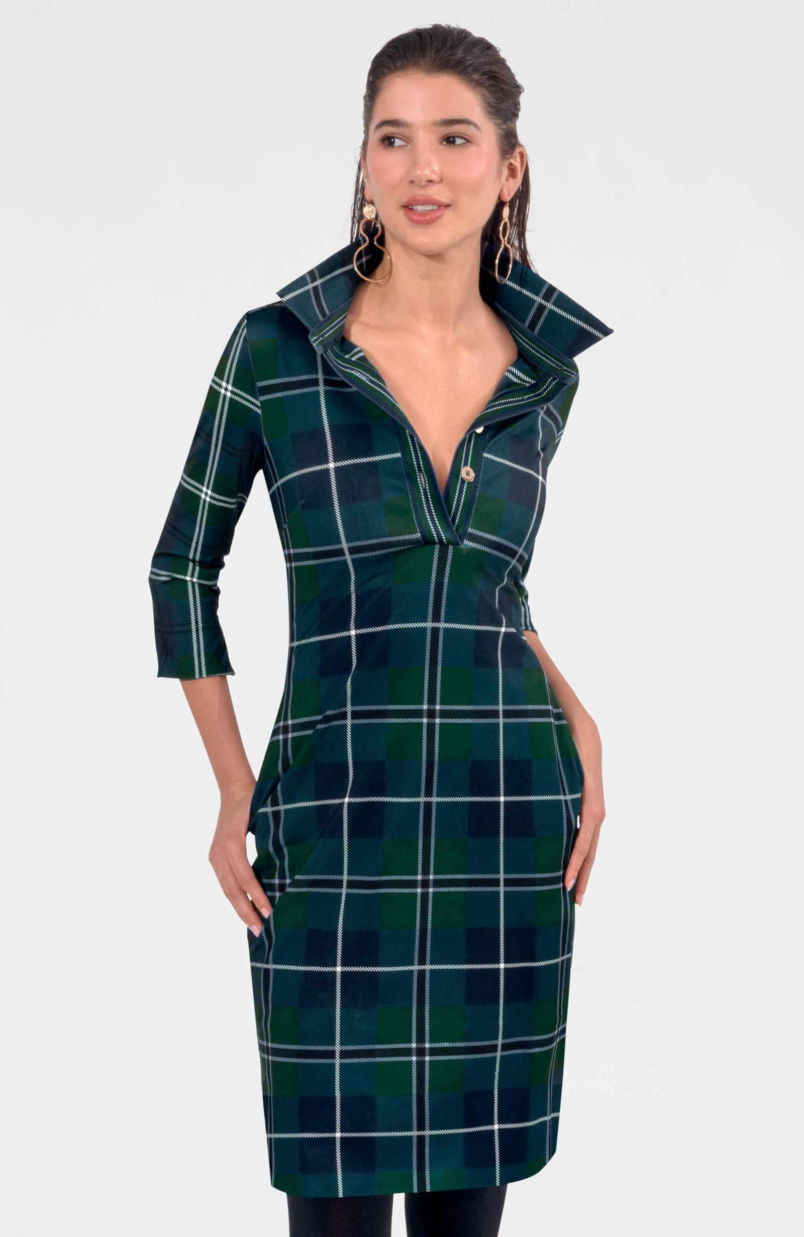 Everywhere Dress - Melville Tartan Green Multi