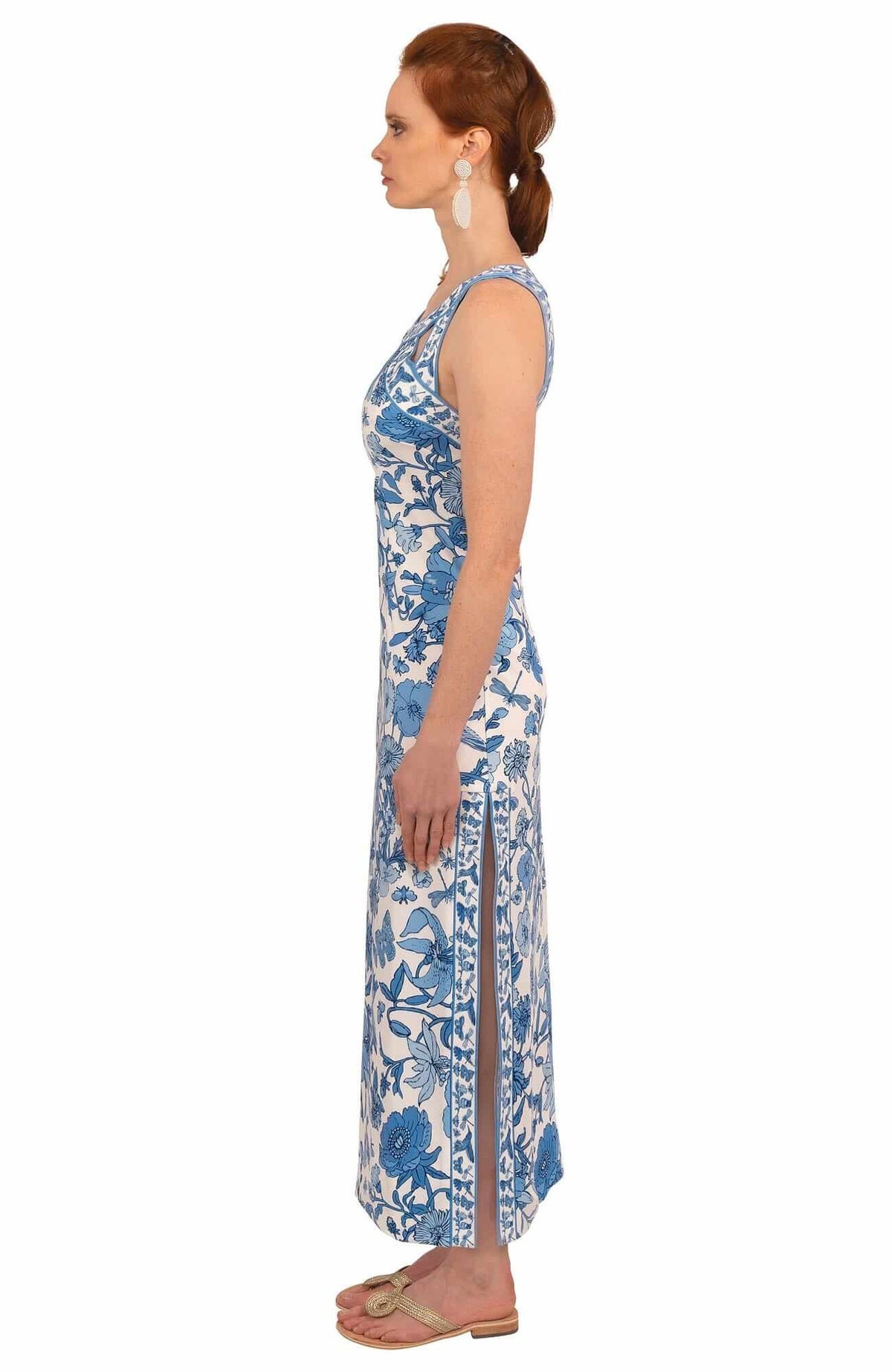 Jersey Isosceles Maxi Dress - Birds &amp; The Bees - Final Sale Blues