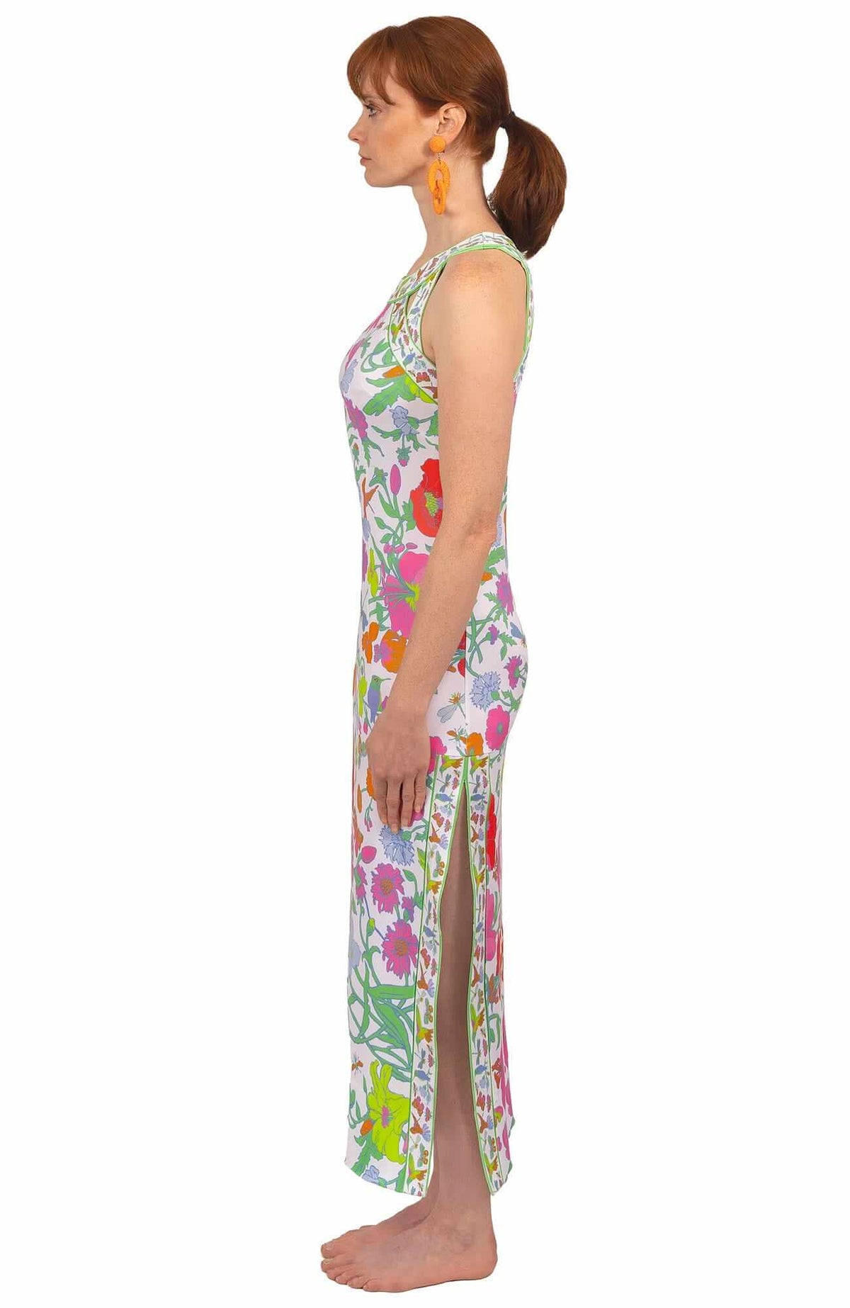 Jersey Isosceles Maxi Dress - Birds &amp; The Bees Brights