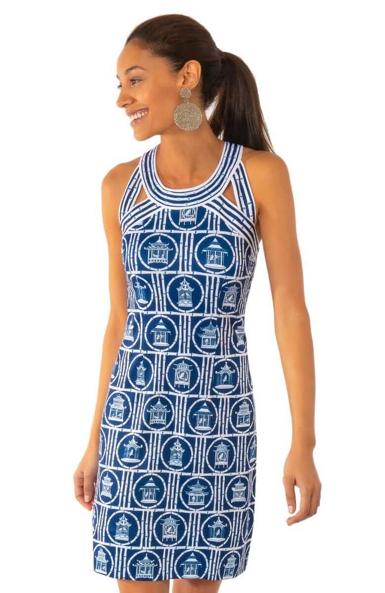 Gretchen Scott - Lime Navy Cheetah Dress main image 0