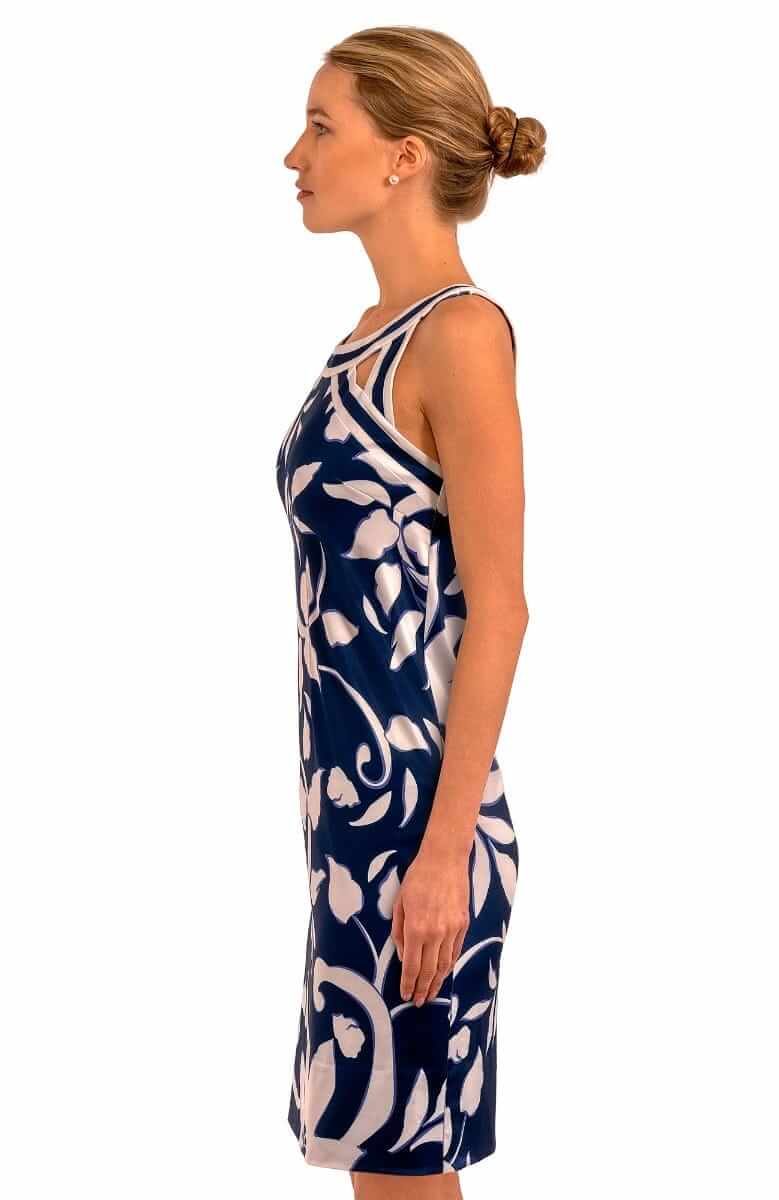 Jersey Isosceles Dress - Full Bloom Navy