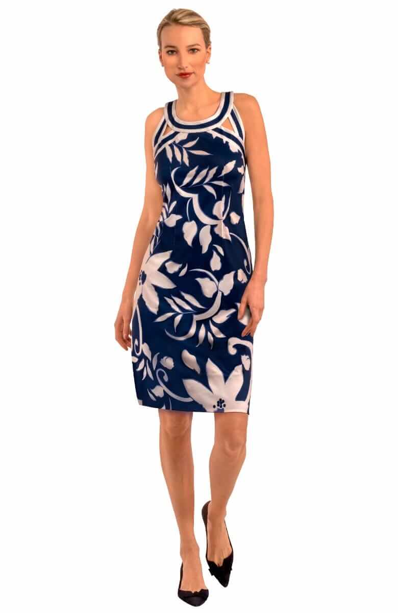 Jersey Isosceles Dress - Full Bloom Navy