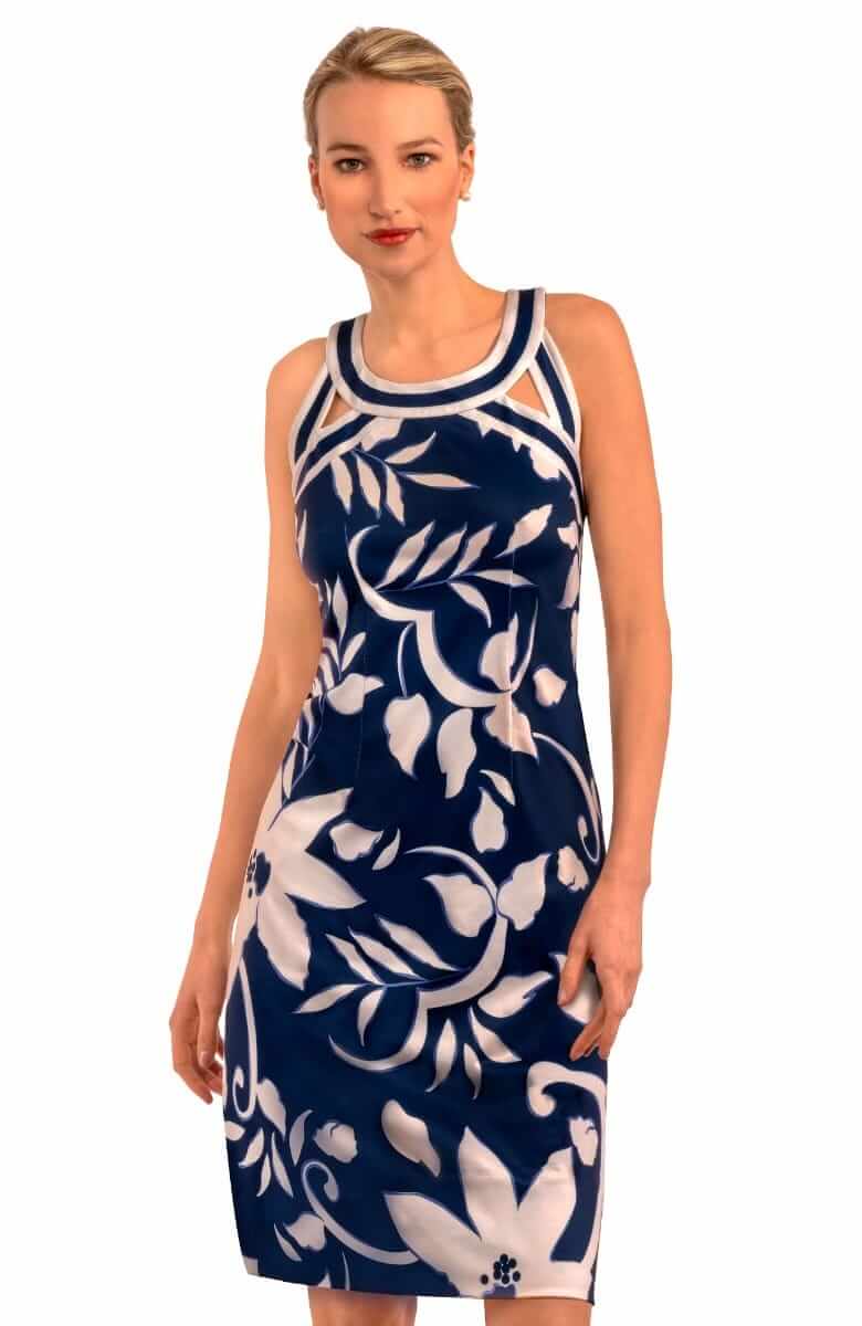 Jersey Isosceles Dress - Full Bloom Navy