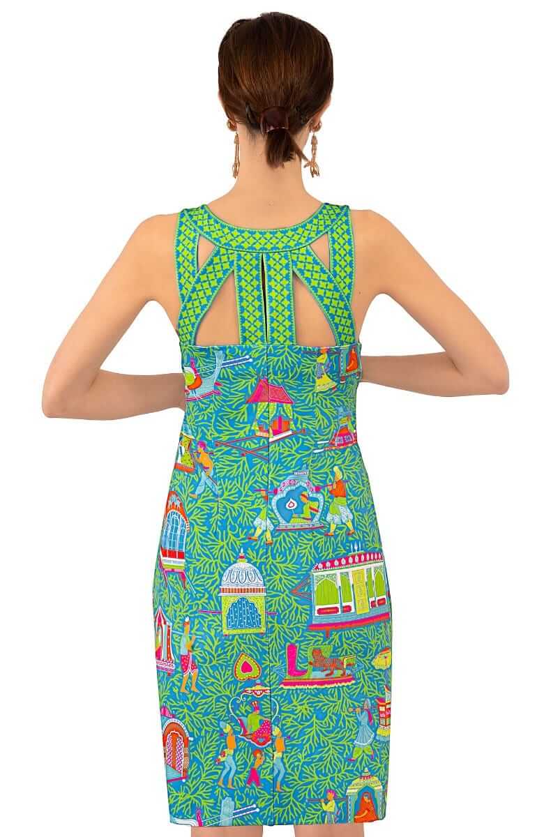 Jersey Isosceles Dress - Palanquin Party Turquoise