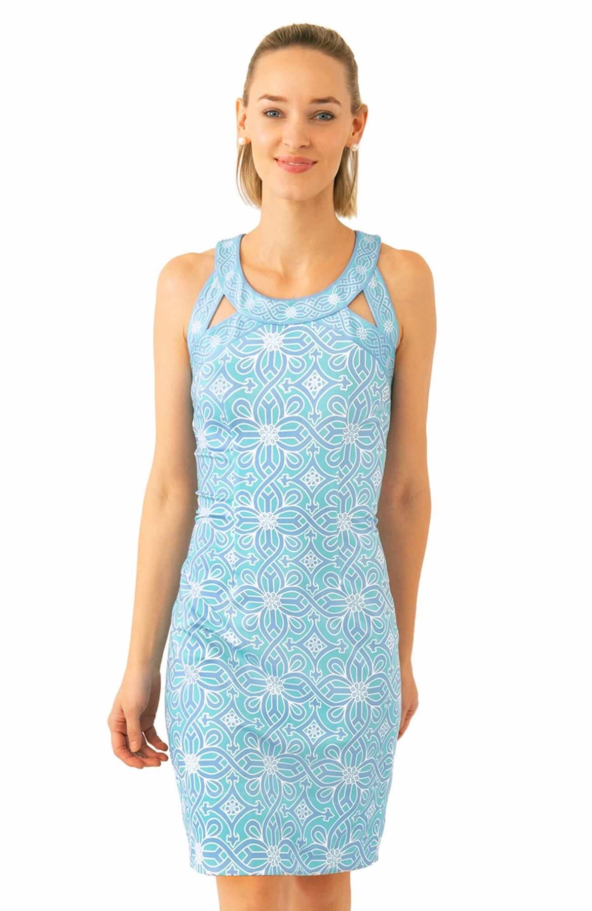 Jersey Isosceles Dress - Piazza - Final Sale Turquoise Peri