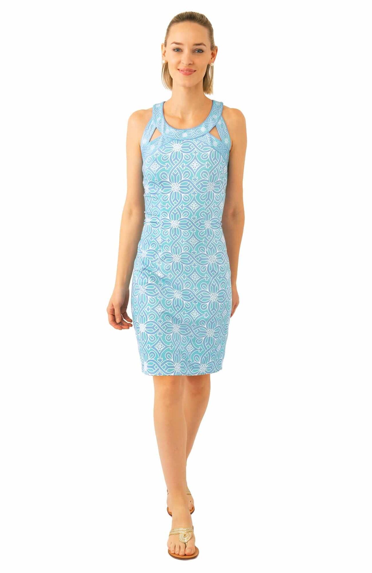 Jersey Isosceles Dress - Piazza - Final Sale Turquoise Peri