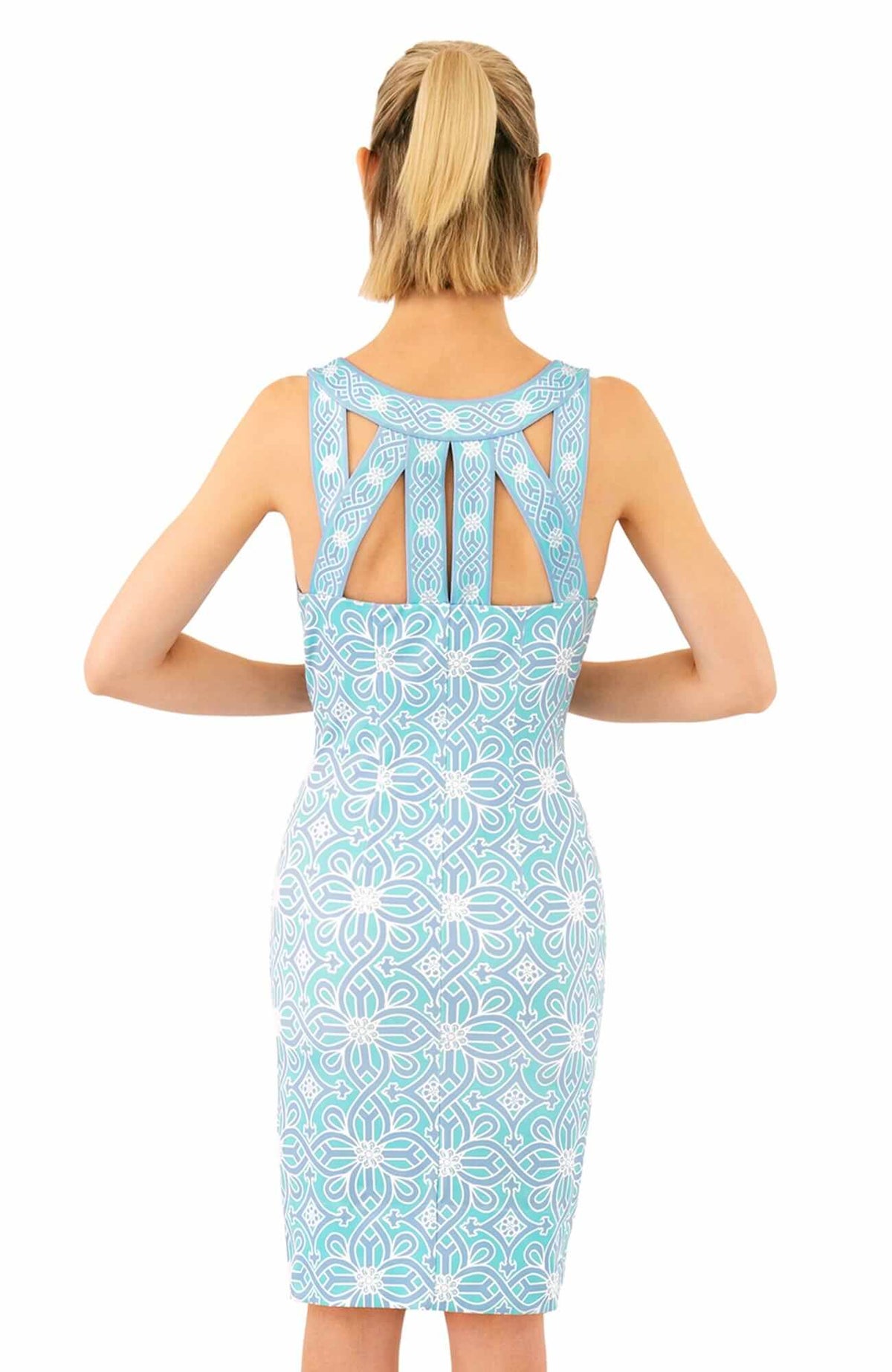 Jersey Isosceles Dress - Piazza - Final Sale Turquoise Peri