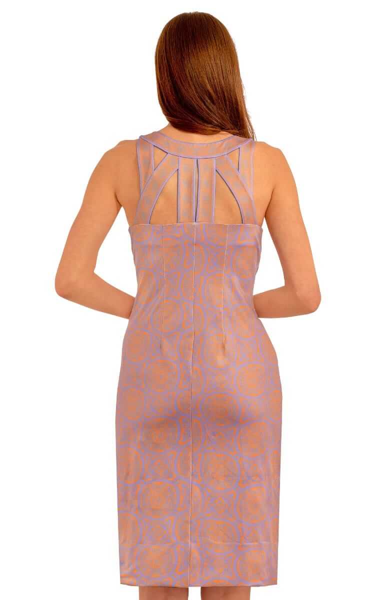 Jersey Isosceles Dress - Sultan&#39;s Dining Room Periwink Orange