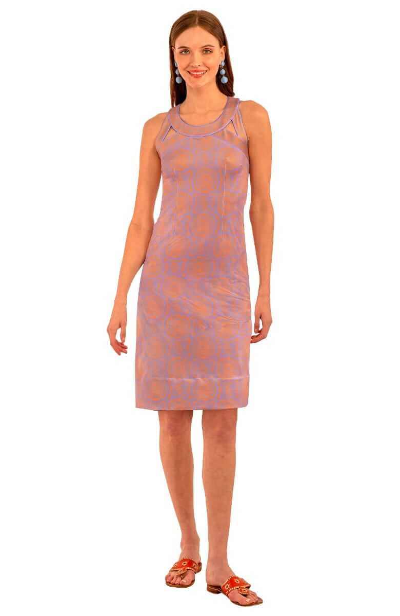 Jersey Isosceles Dress - Sultan&#39;s Dining Room Periwink Orange