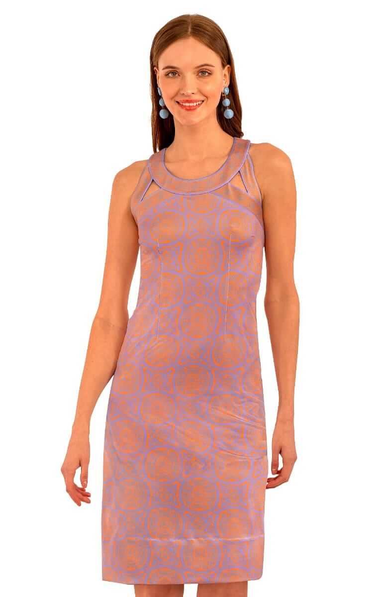 Jersey Isosceles Dress - Sultan&#39;s Dining Room Periwink Orange