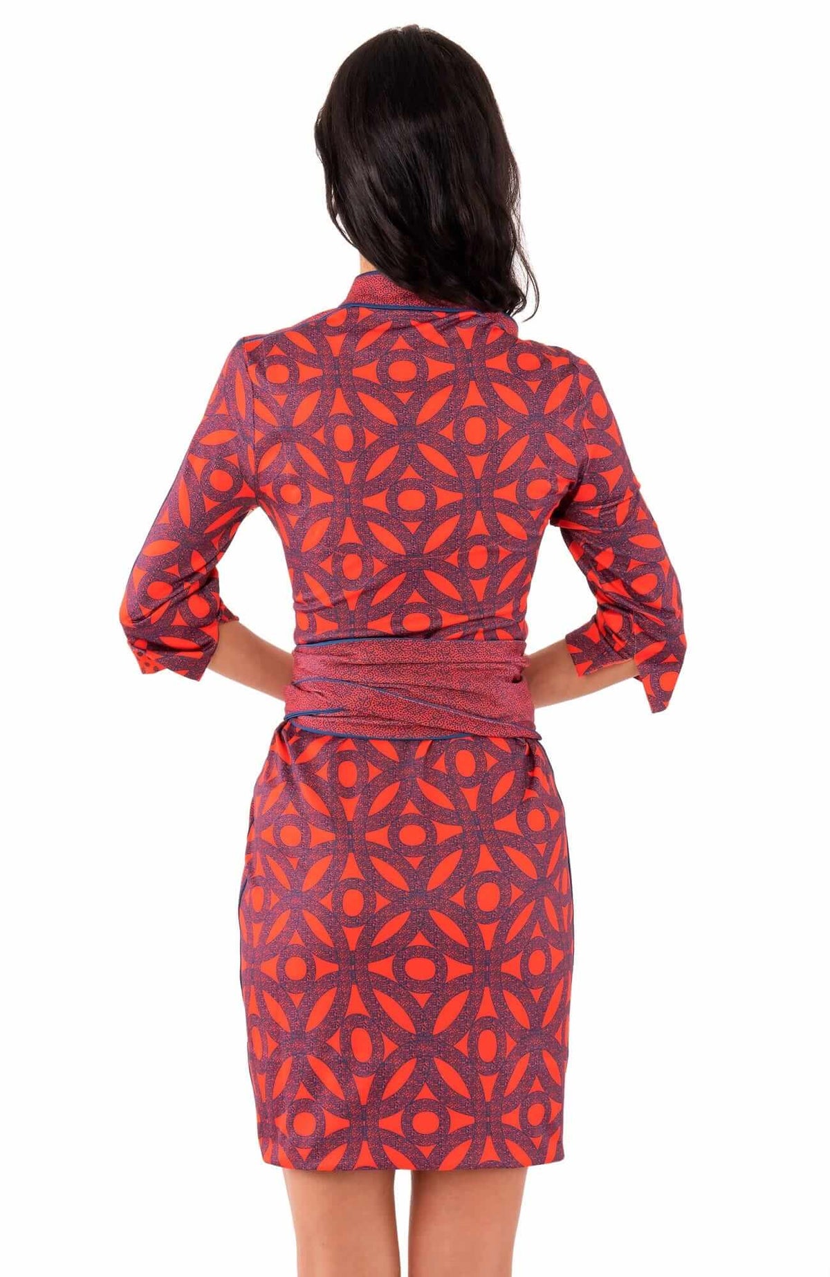 Jersey Mandarin Dress - Hooplah - Final Sale Red