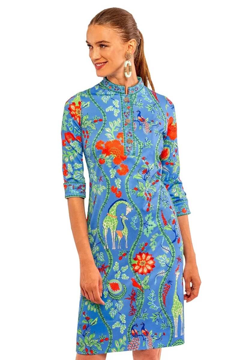 Mandarin Dress - Jungle Symphony Brights