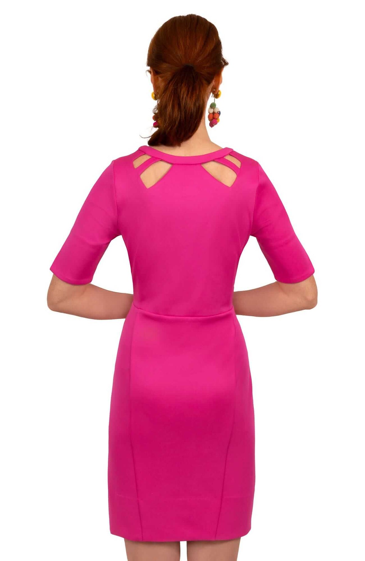 Jersey Peek A Boo Dress - Final Sale Pink Orange