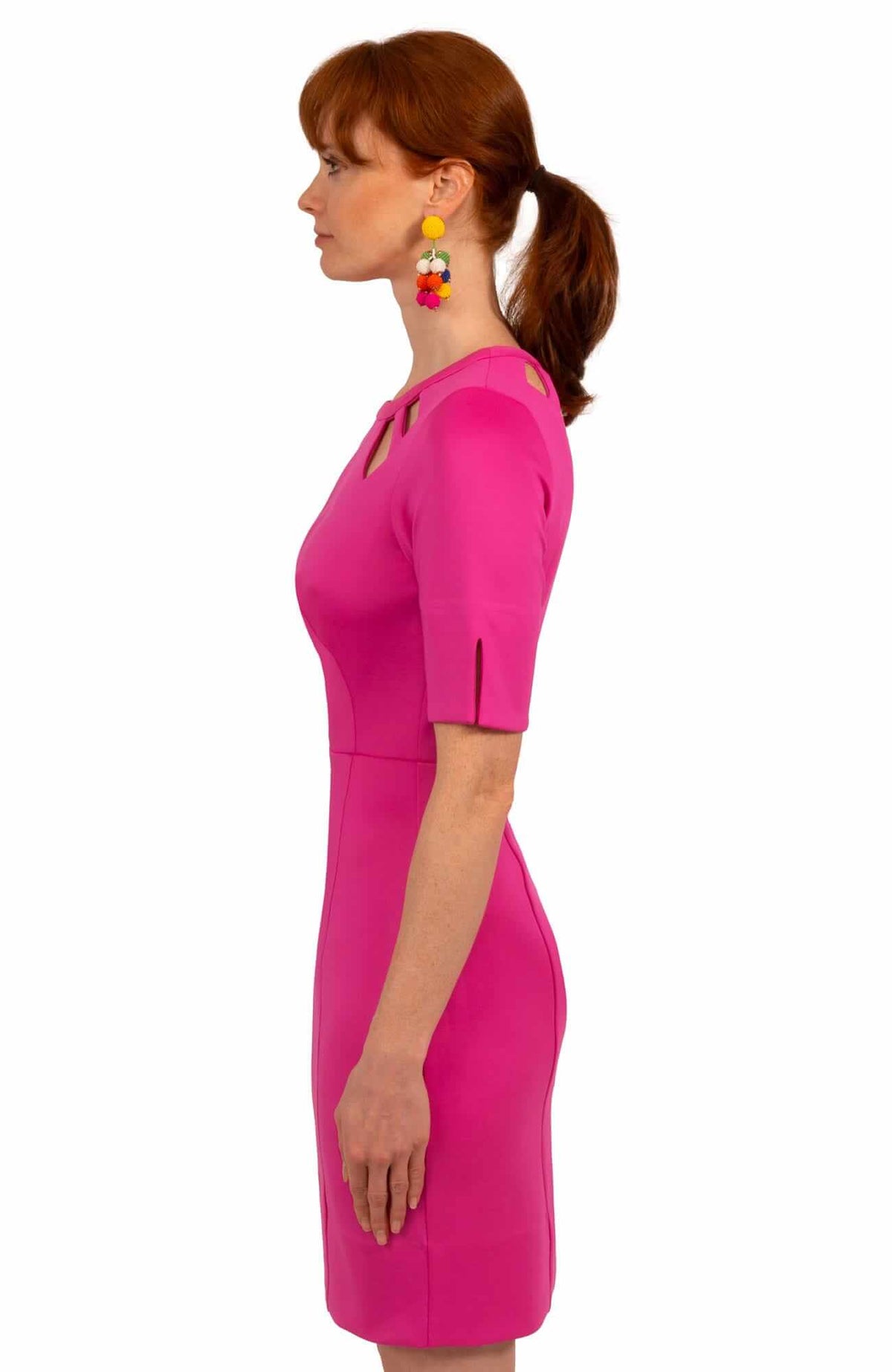 Jersey Peek A Boo Dress - Final Sale Pink Orange