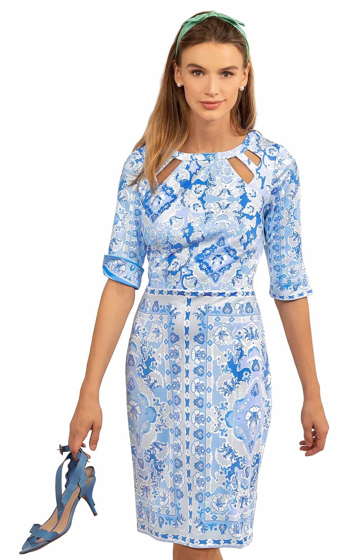 Jersey Peek A Boo Dress - Watteau - Final Sale Blues