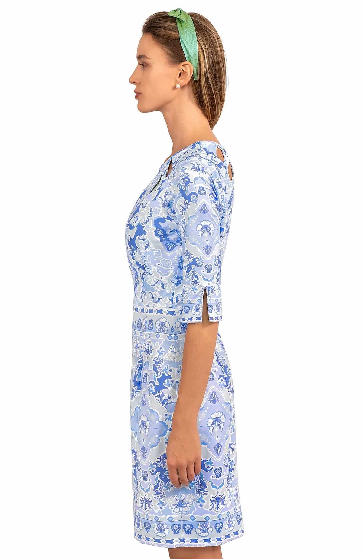 Jersey Peek A Boo Dress - Watteau - Final Sale Blues