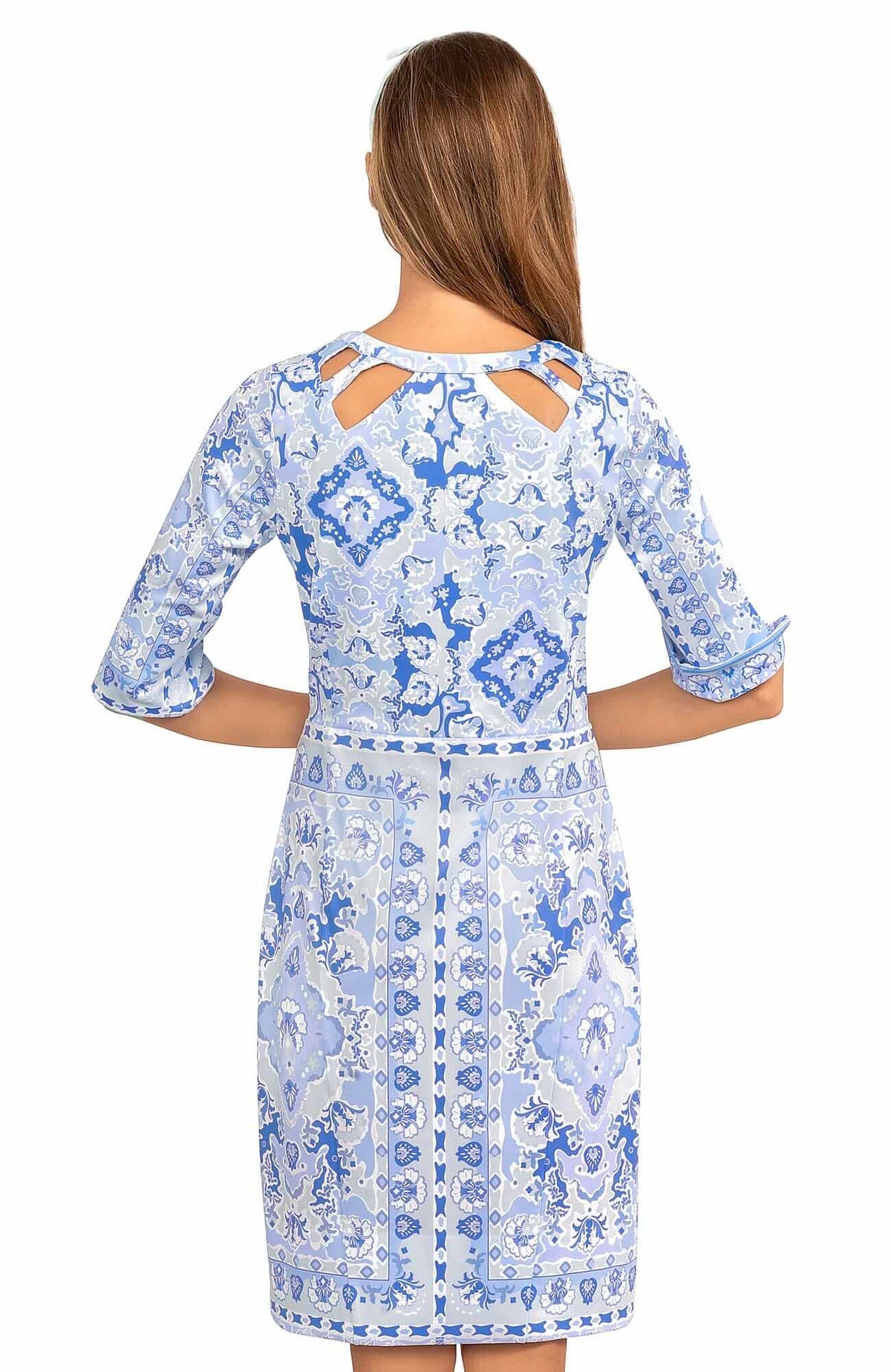 Jersey Peek A Boo Dress - Watteau - Final Sale Blues