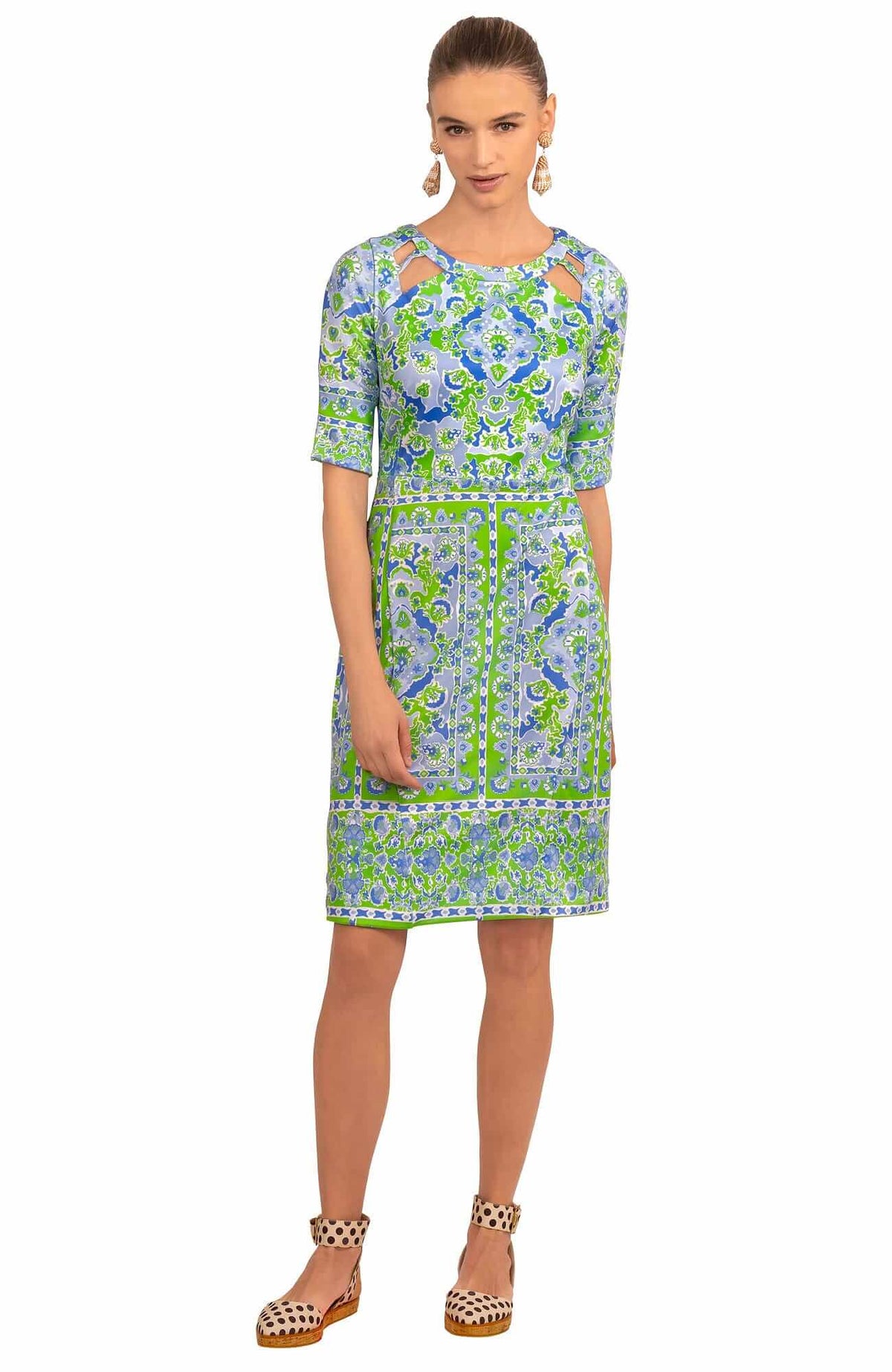 Jersey Peek A Boo Dress - Watteau Kelly Blue