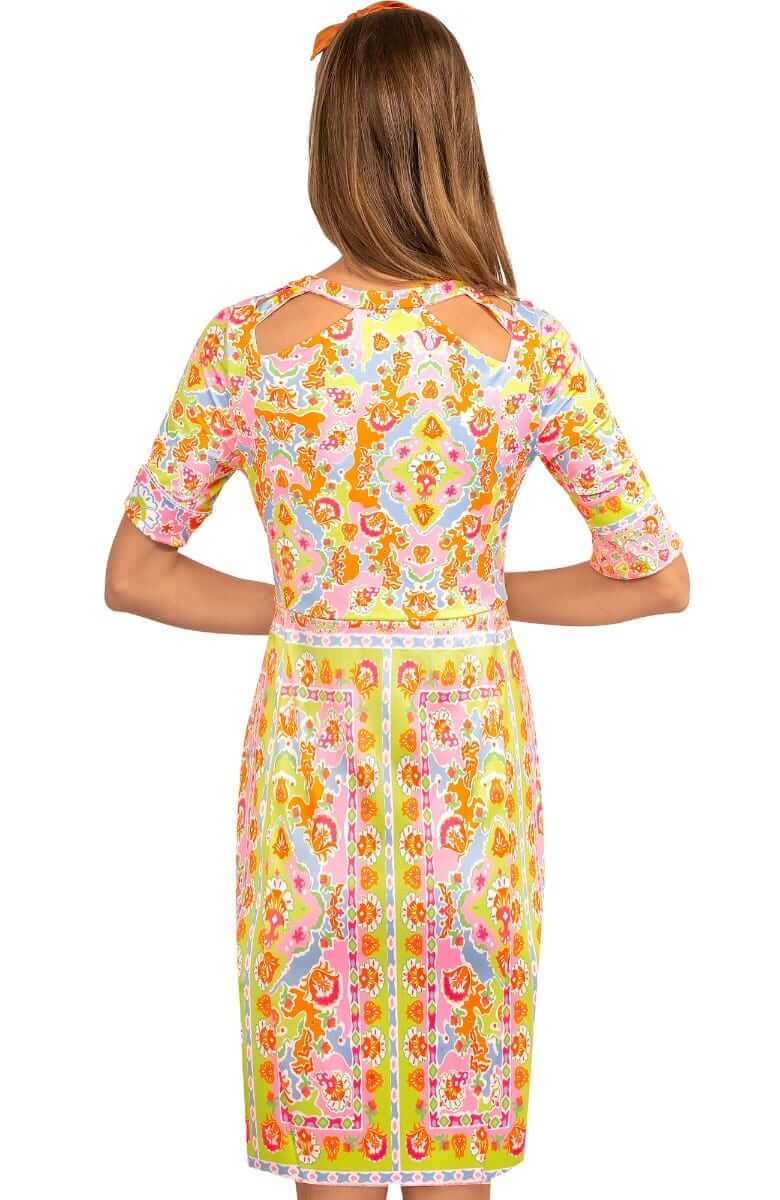 Jersey Peek A Boo Dress - Watteau - Final Sale Lime Pink