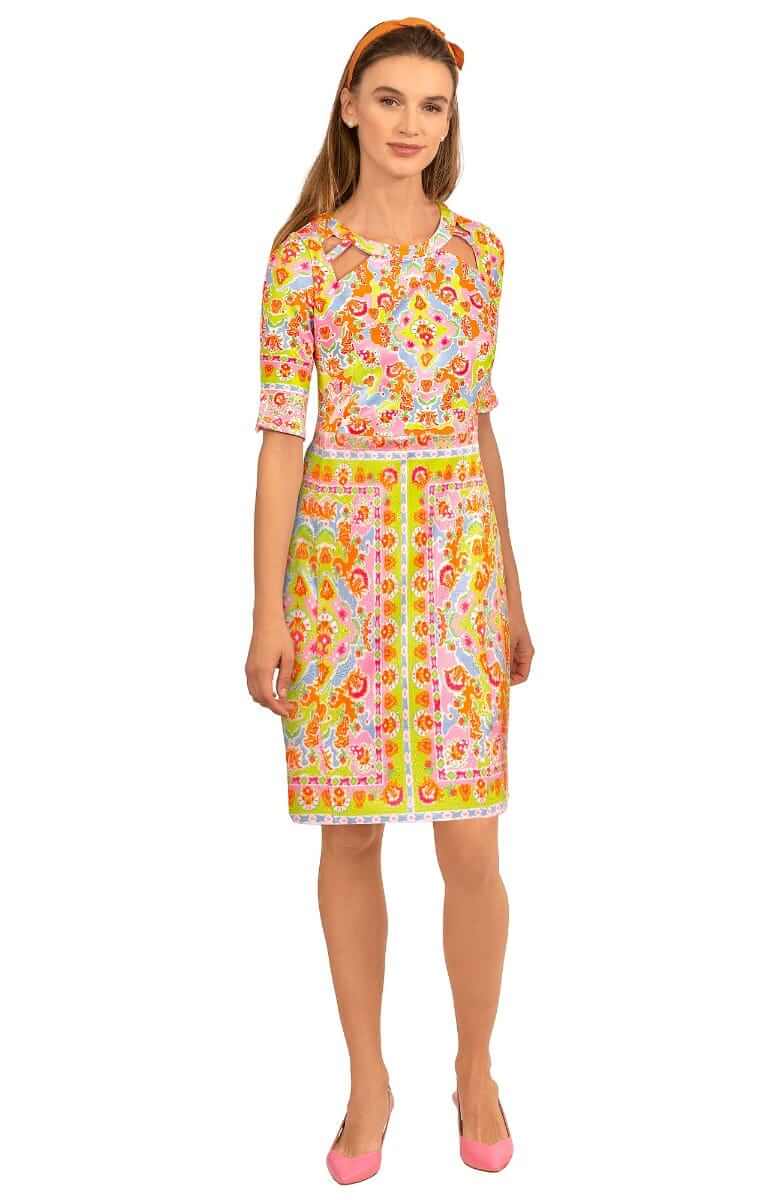 Jersey Peek A Boo Dress - Watteau - Final Sale Lime Pink