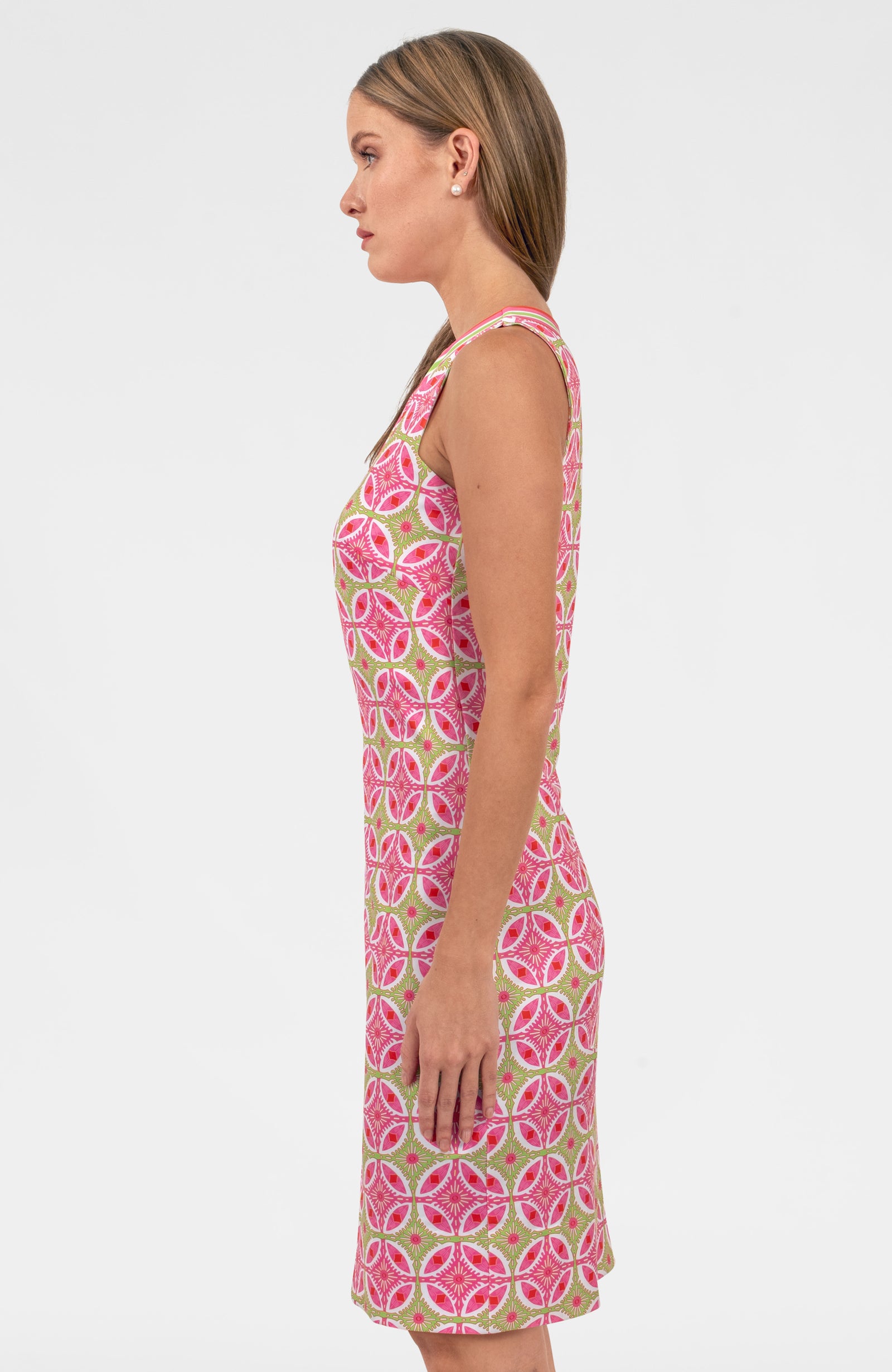 Plain Jane Dress - Smell The Roses Pink Lime