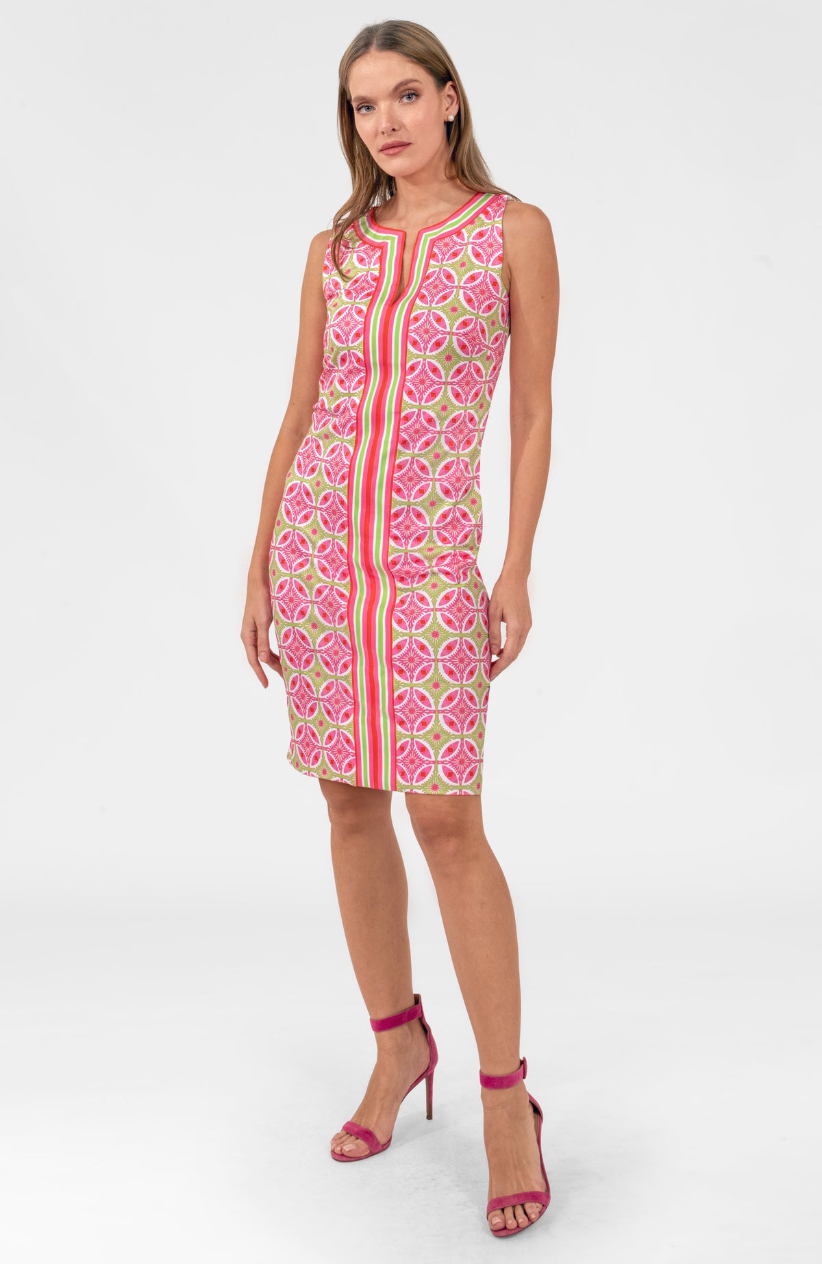 Plain Jane Dress - Smell The Roses Pink Lime