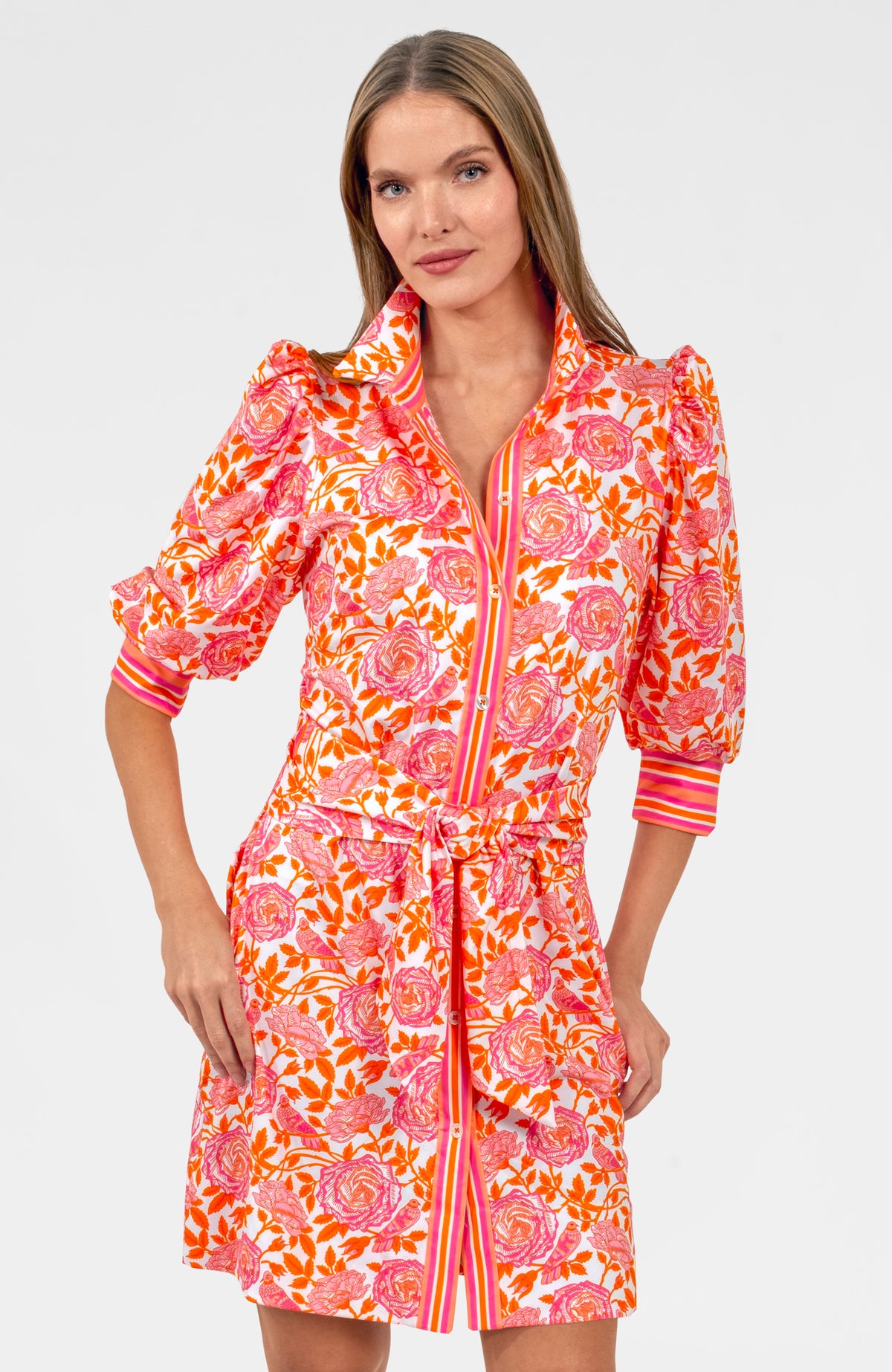 Swagger Dress - Smell The Roses Orange Pink