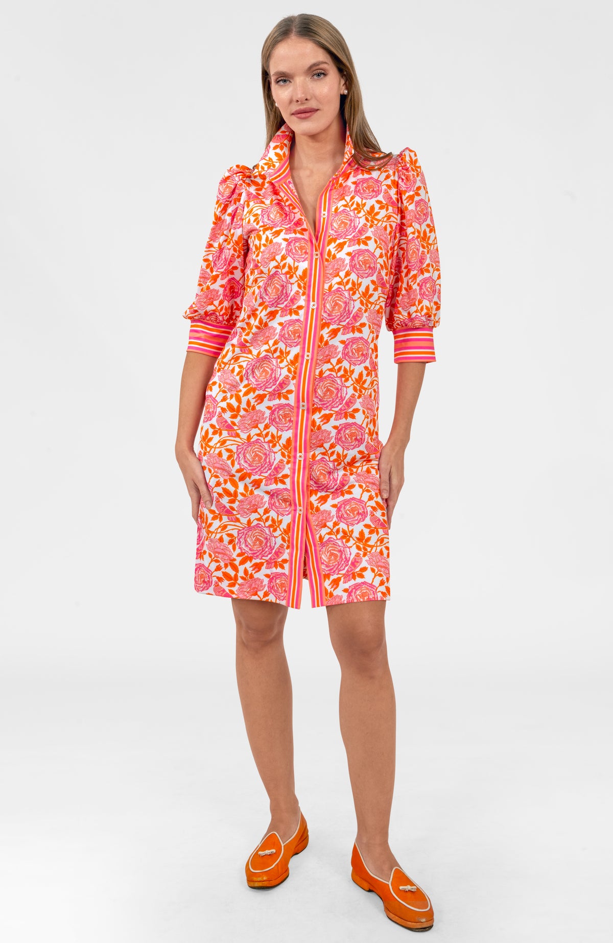 Swagger Dress - Smell The Roses Orange Pink