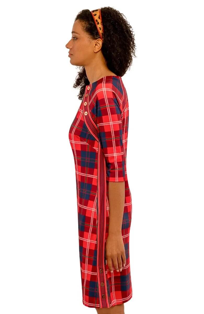 Button Up Buttercup Swing - Middleton Plaid Red