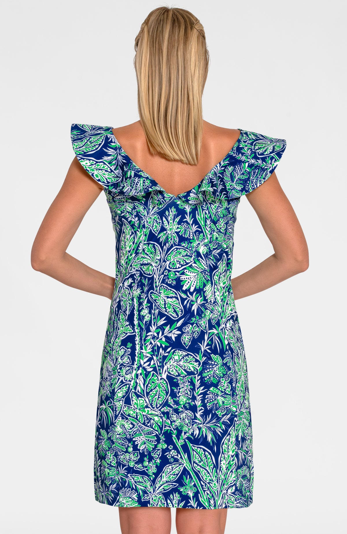 Fling Fantasy Dress - Vintage Vines Navy kelly