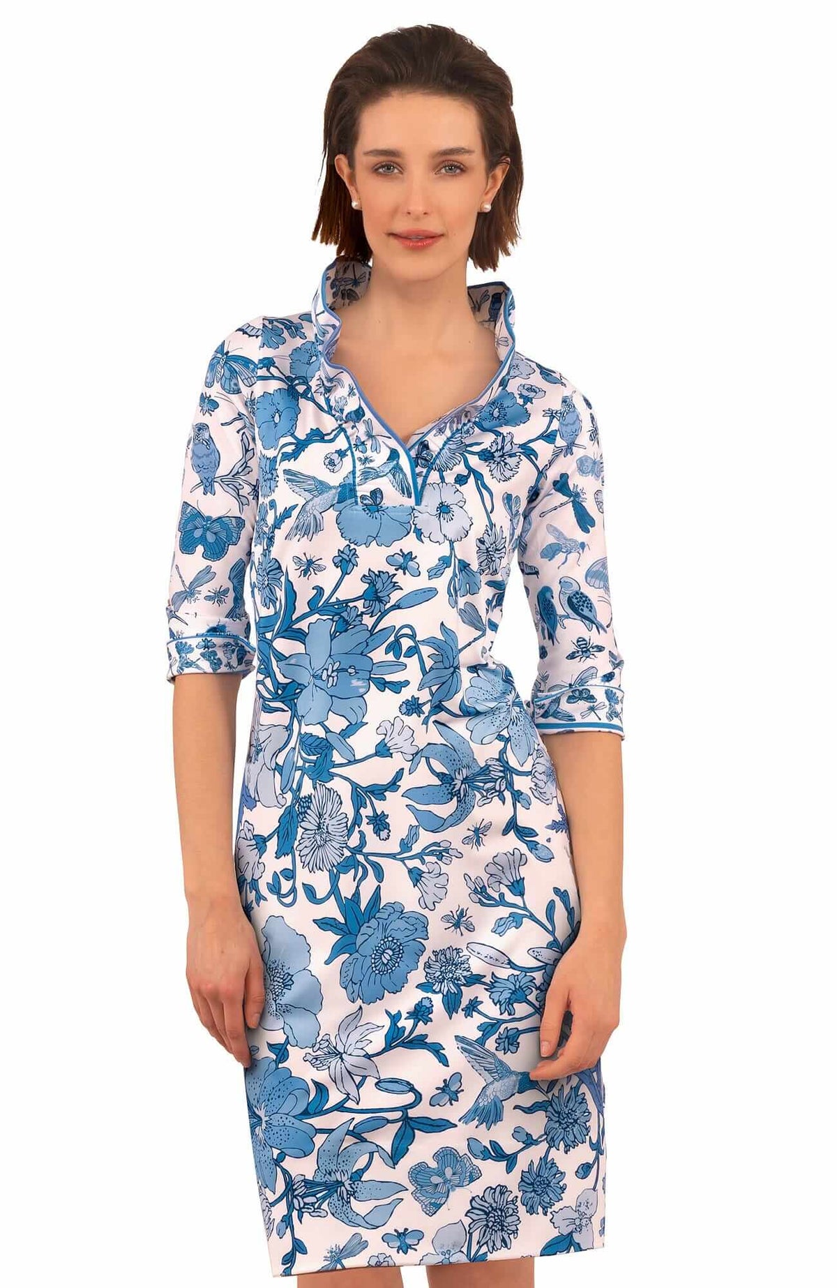Jersey Ruffneck Dress - Birds &amp; The Bees - Final Sale Blues