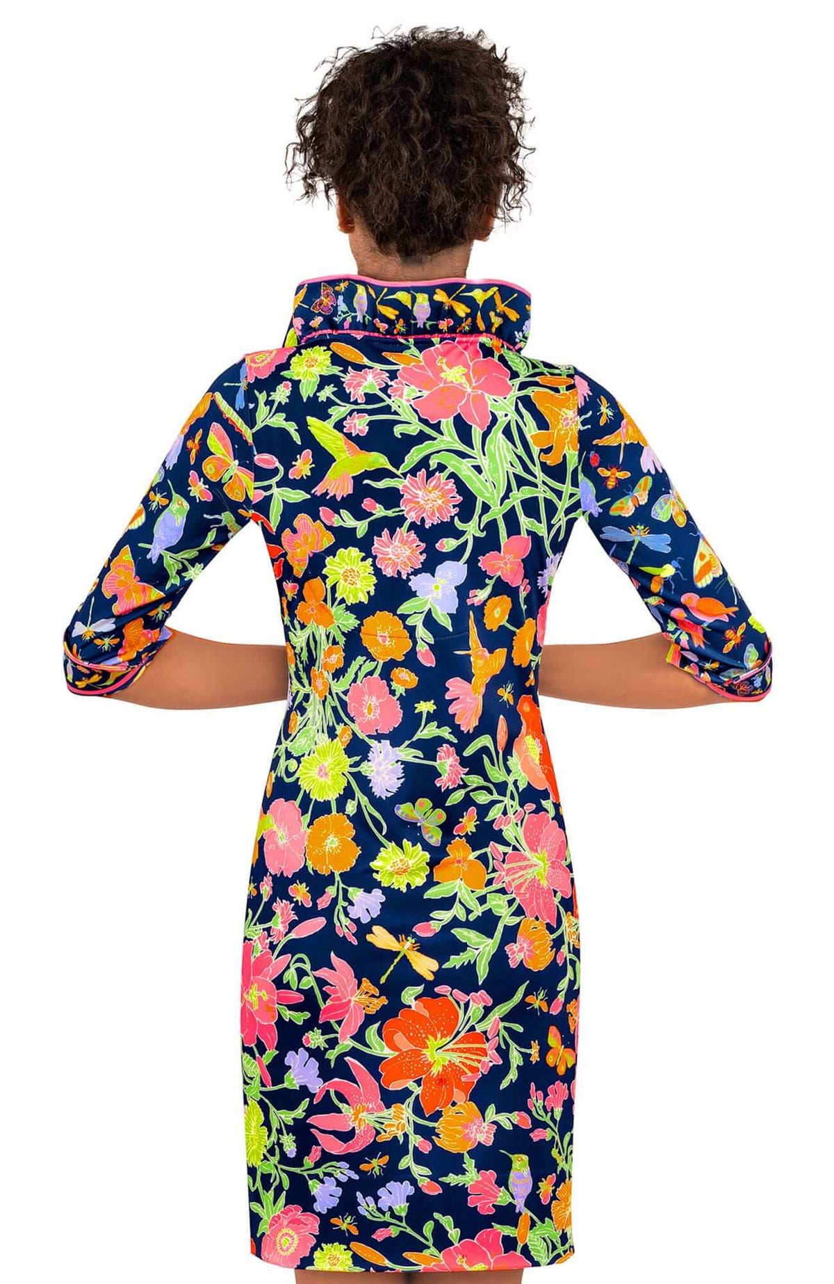 Jersey Ruffneck Dress - Birds &amp; The Bees - Final Sale Navy Brights