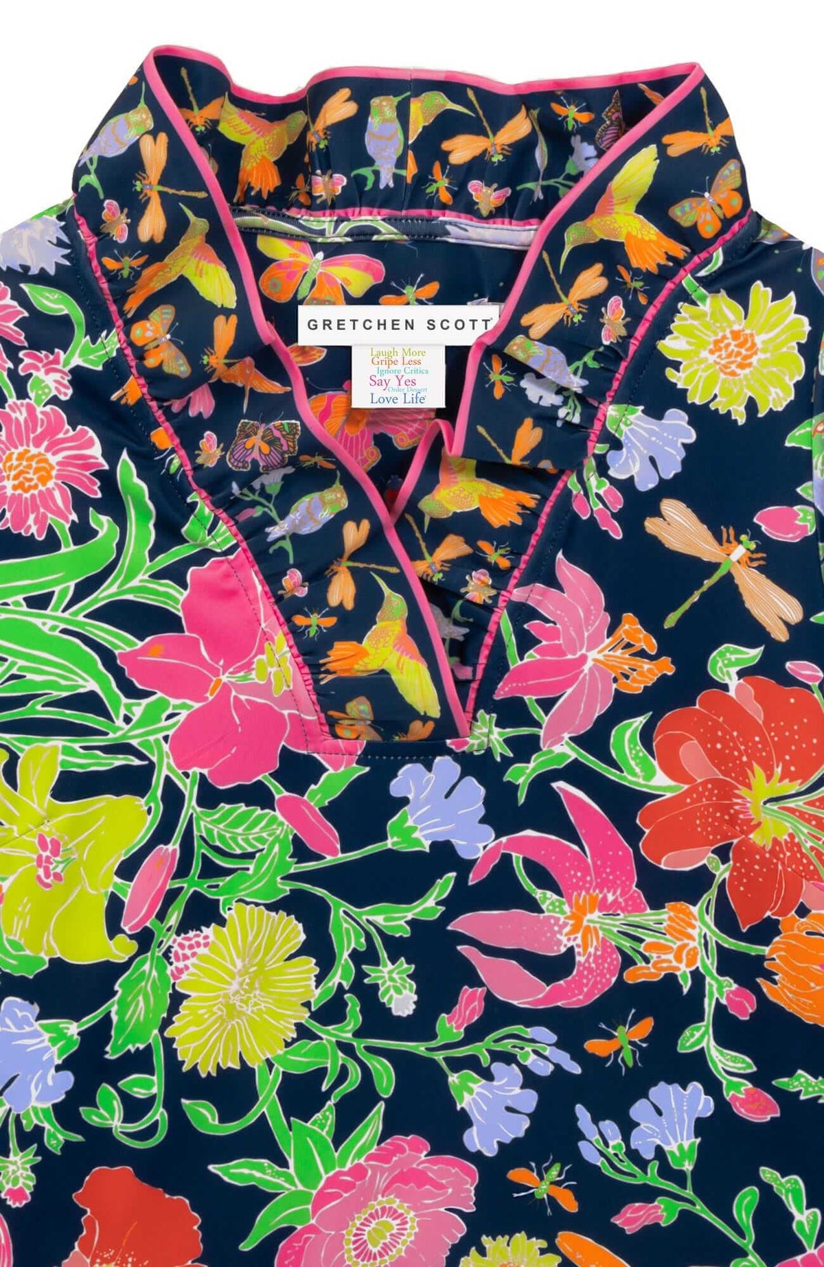 Jersey Ruffneck Dress - Birds &amp; The Bees - Final Sale Navy Brights