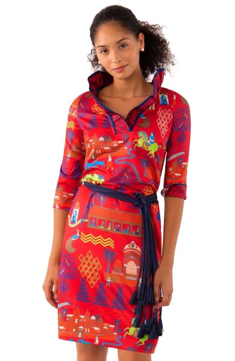 Ruffneck Dress - Jodhpur Journal - Final Sale Red