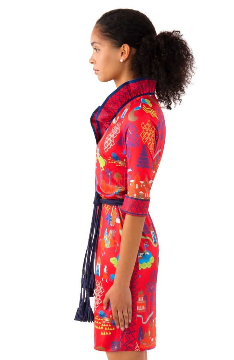Ruffneck Dress - Jodhpur Journal - Final Sale Red
