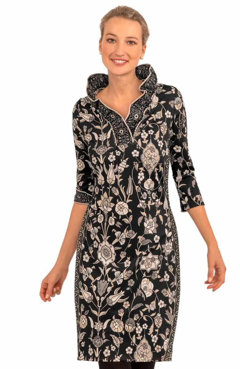 Ruffneck Dress - Topkapi Black