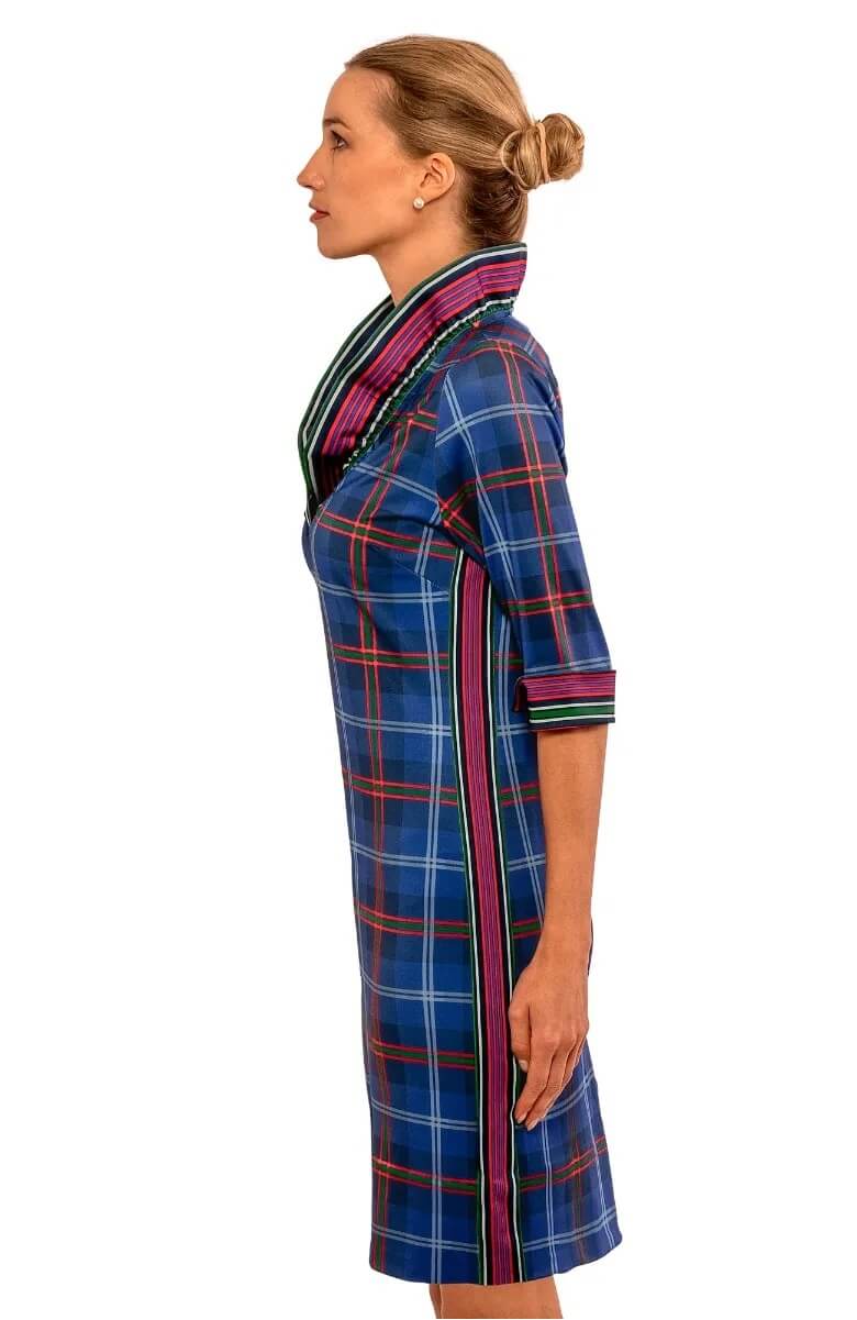 Ruffneck Dress - Middleton Plaid Navy