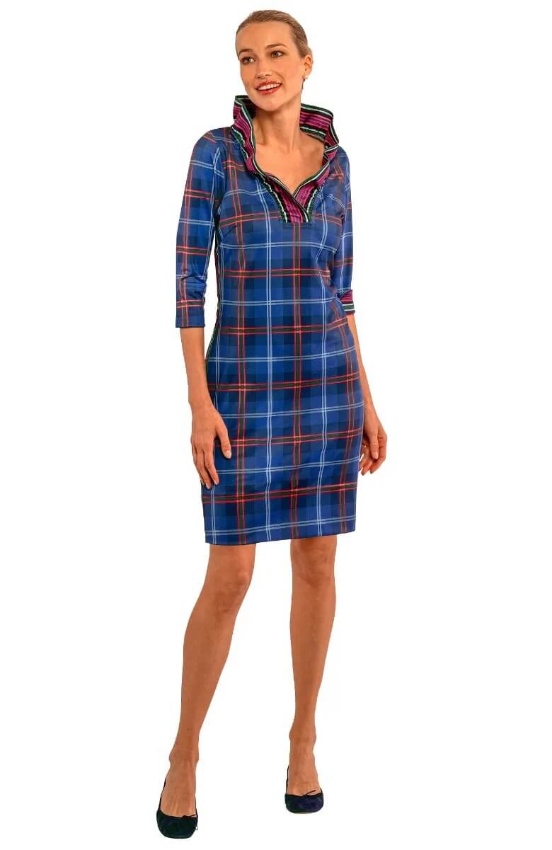 Ruffneck Dress - Middleton Plaid Navy