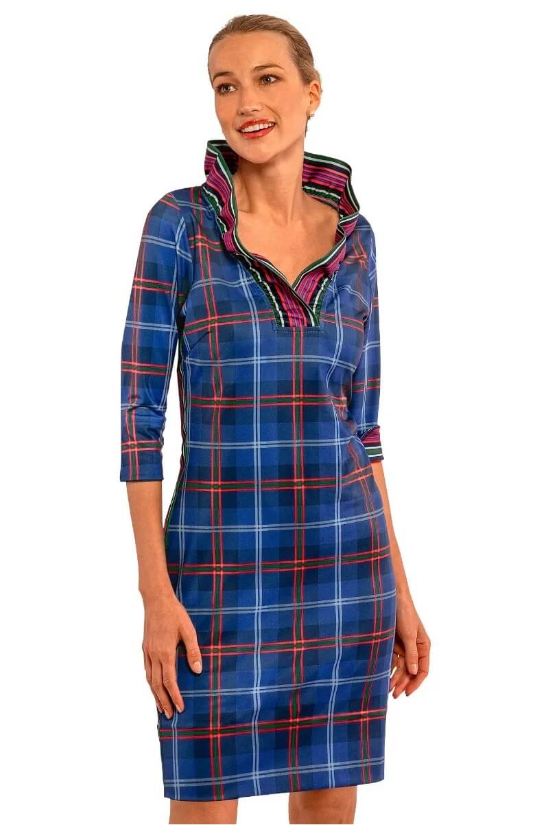 Ruffneck Dress - Middleton Plaid Navy