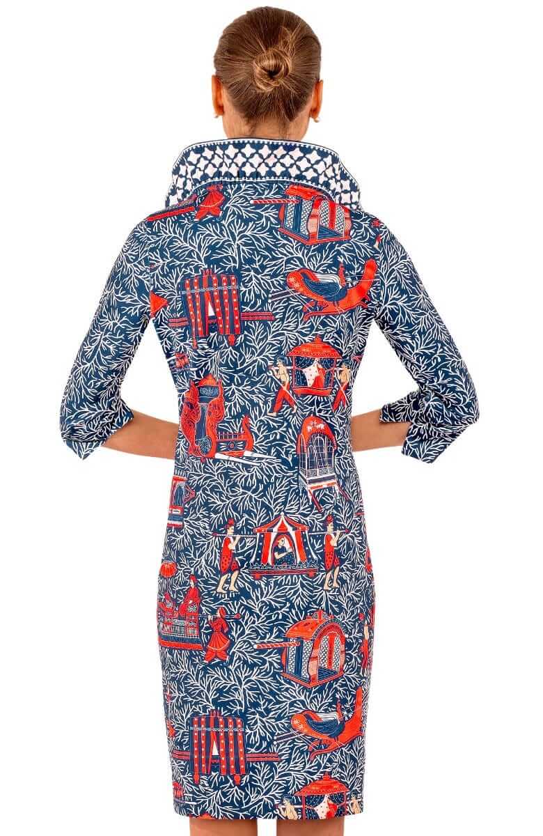 Ruffneck Dress - Palanquin Party Navy