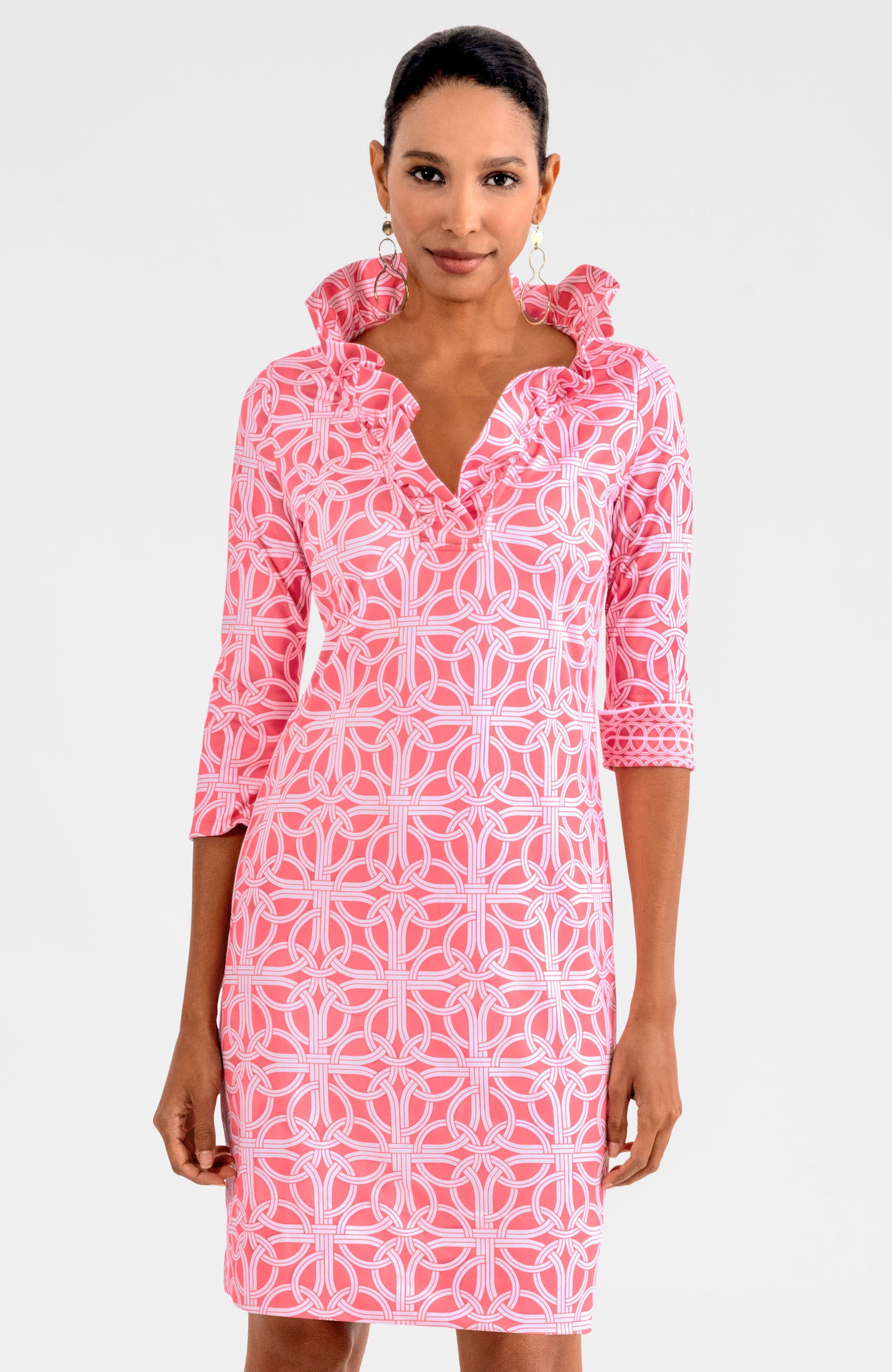 Ruffneck Dress - Ring Toss Melon