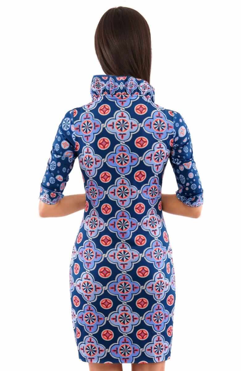 Jersey Ruffneck Dress - Sundial - Final Sale Imari