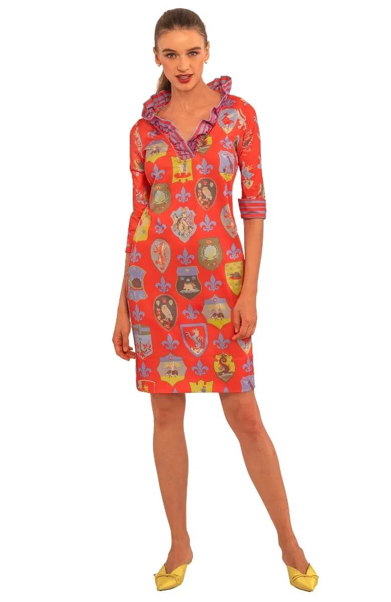 Ruffneck Dress - Siena Coral