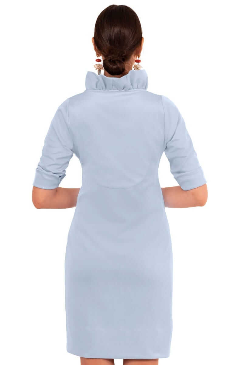 Jersey Ruffneck Dress - Solid Periwinkle