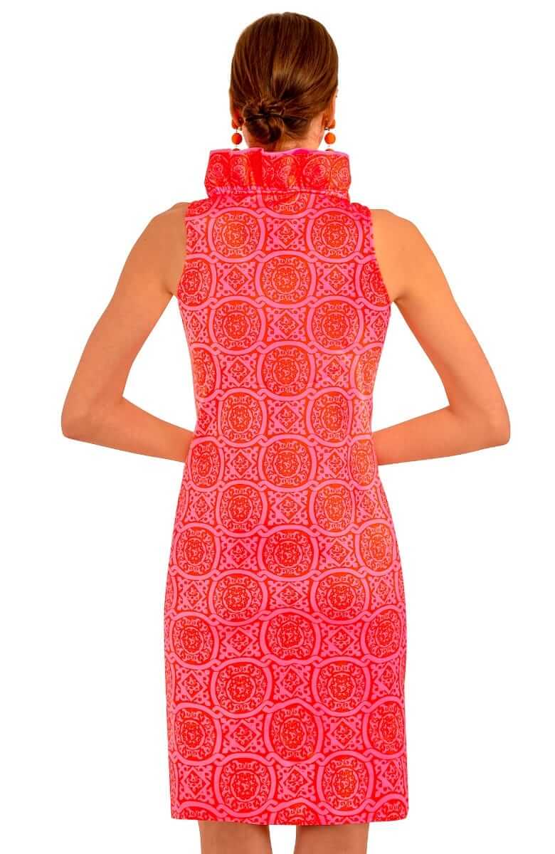 Ruffneck Sleeveless Dress - Sultan&#39;s Dining Room Pink Red