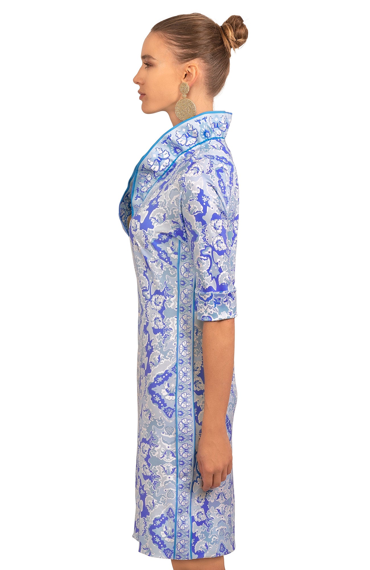 Jersey Ruffneck Dress - Watteau - Final Sale Blues